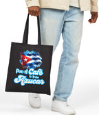 Tote Bag, Bolsa Negra Cubana - Pon el Café Yo Traigo Azucar, Gift for Coffee Lovers, Beach bag