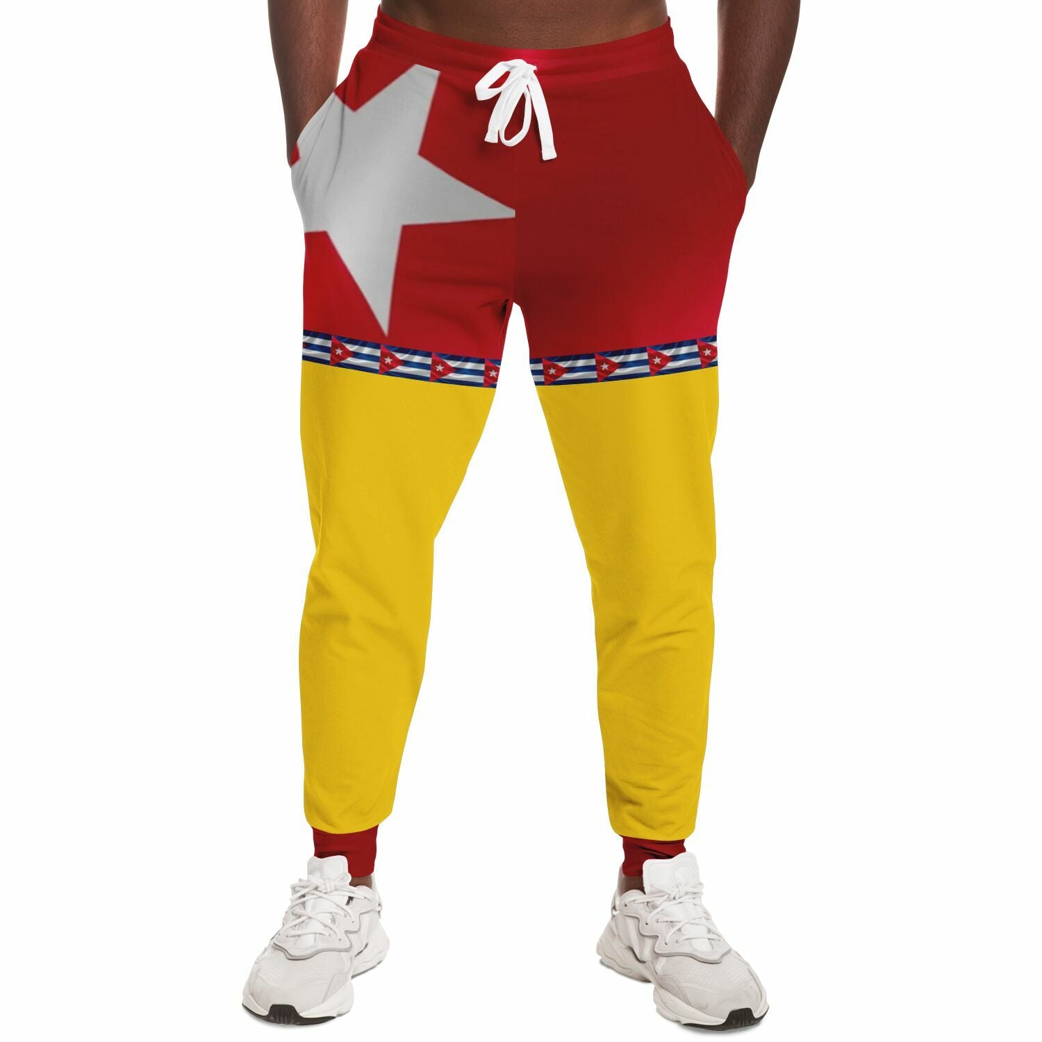 Jogger Pants Cubano – Orgullo que Camina, Fondo Amarillo  Imagen principal del producto