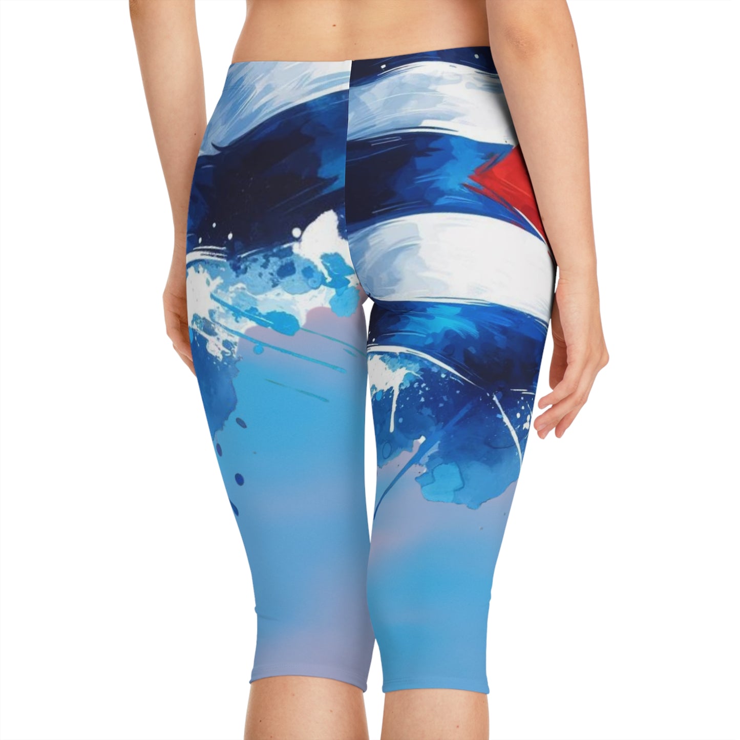 CAPRI Leggings, - Cuban-Inspired Women's Printed Workout Pants, Stylish Yoga Wear, Summer Activewear