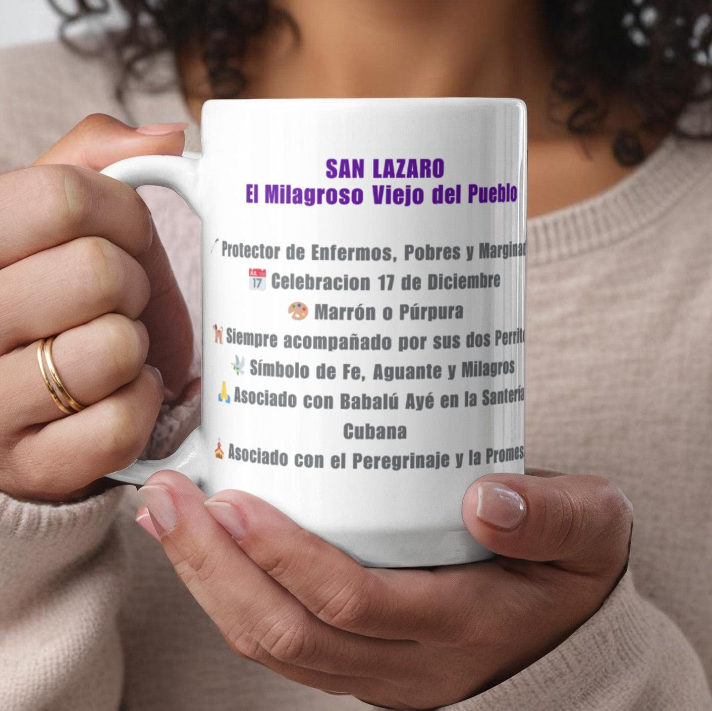 Taza de Ceramica – San Lázaro, Protector de la Fe
