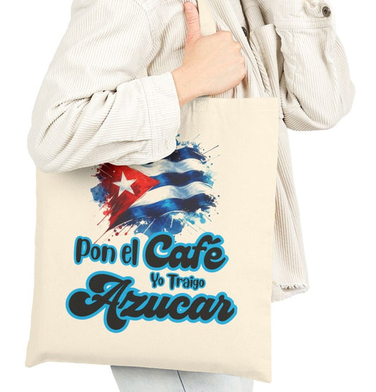 Tote Bag, Bolsa Cubana - Pon el Café Yo Traigo Azucar, Gift for Coffee Lovers, Beach bag