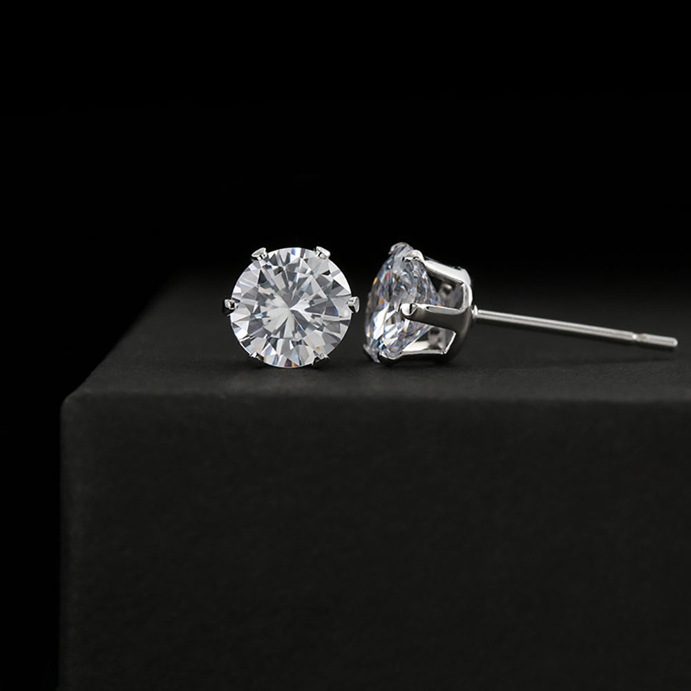 Cubic Zirconia Earrings - 14K White Gold Plated Main image