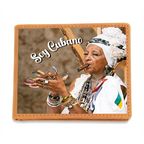 Men Leather Wallet, Billetera - Soy Cubano, Santera Old Lady Design