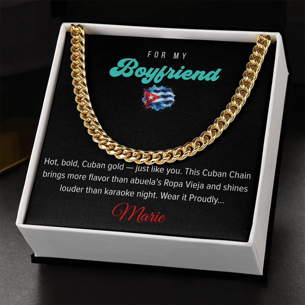Cadena Cubana, Cuban Chain for Boyfriend – Classic Gold for Cuban Bros