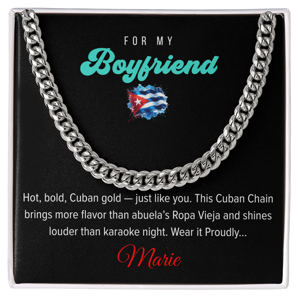 Cadena Cubana, Cuban Chain for Boyfriend – Classic Gold for Cuban Bros
