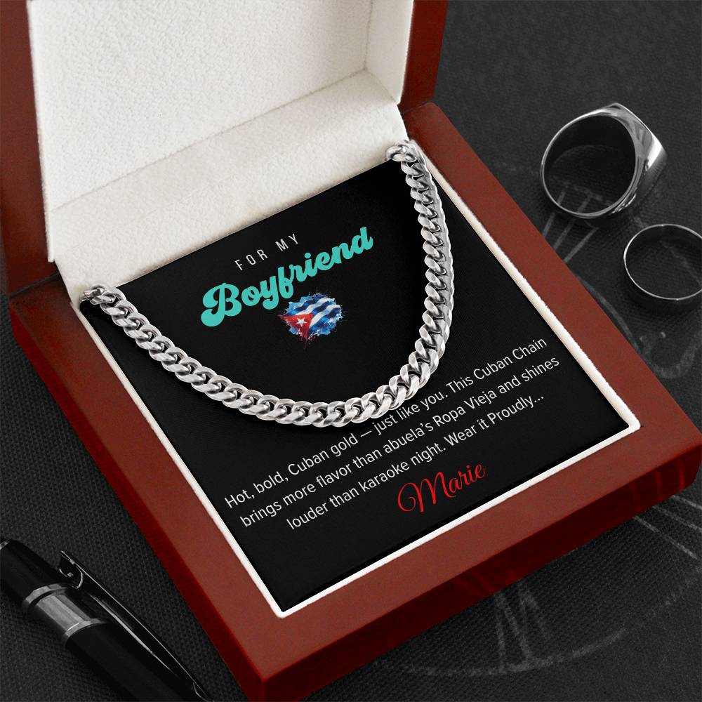 Cadena Cubana, Cuban Chain for Boyfriend – Classic Gold for Cuban Bros