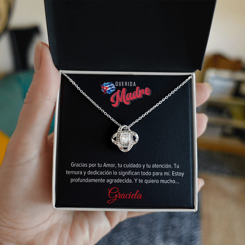 Necklace, Collar Personalizado Para Madre - Love Knot Necklace Secondary image