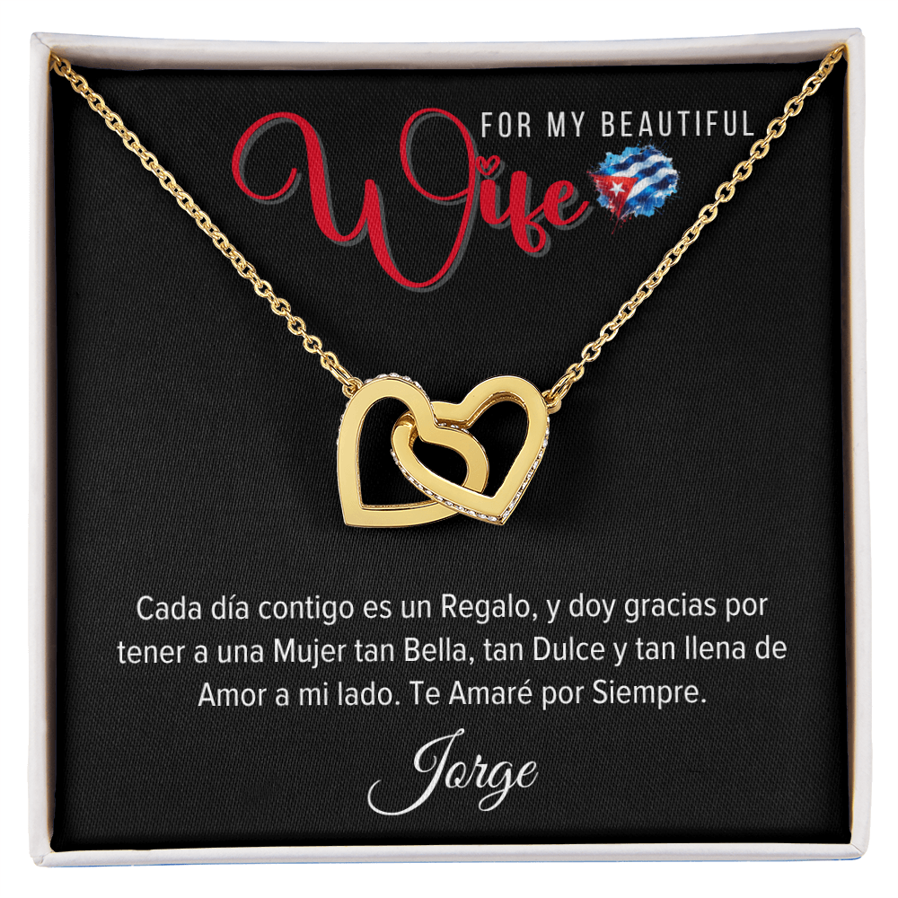 Necklace, Collar Corazones Entrelazados Personalizado – Para Mi Esposa