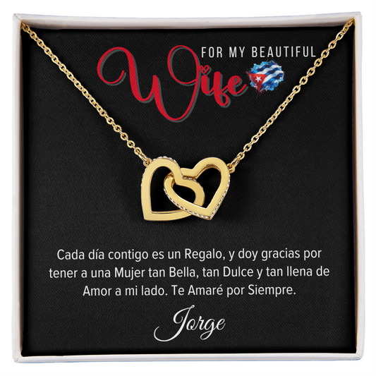 Necklace, Collar Corazones Entrelazados Personalizado – Para Mi Esposa