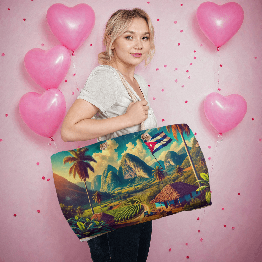 Tote Bag Weekender – Bolso Cubano Americano, Campos de Viñales