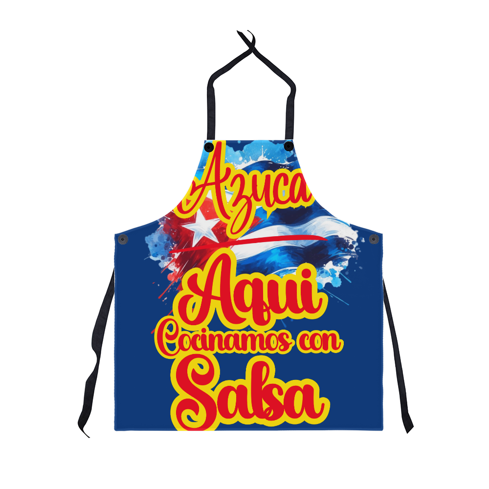 Delantales, Delantal Cubano - Azuca Aquí Cocinamos con SALSA Imagen secundaria del producto