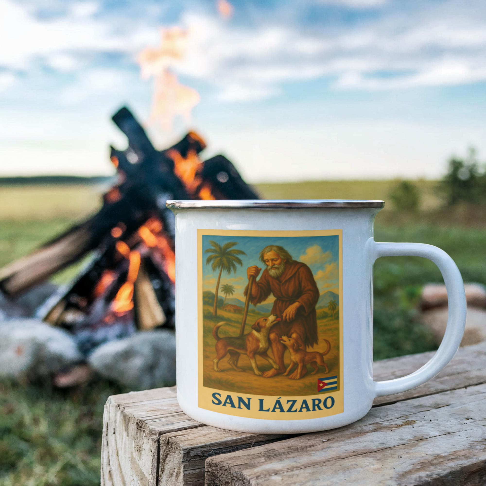 Taza de Acero Inoxidable – San Lázaro, Protector de la Fe