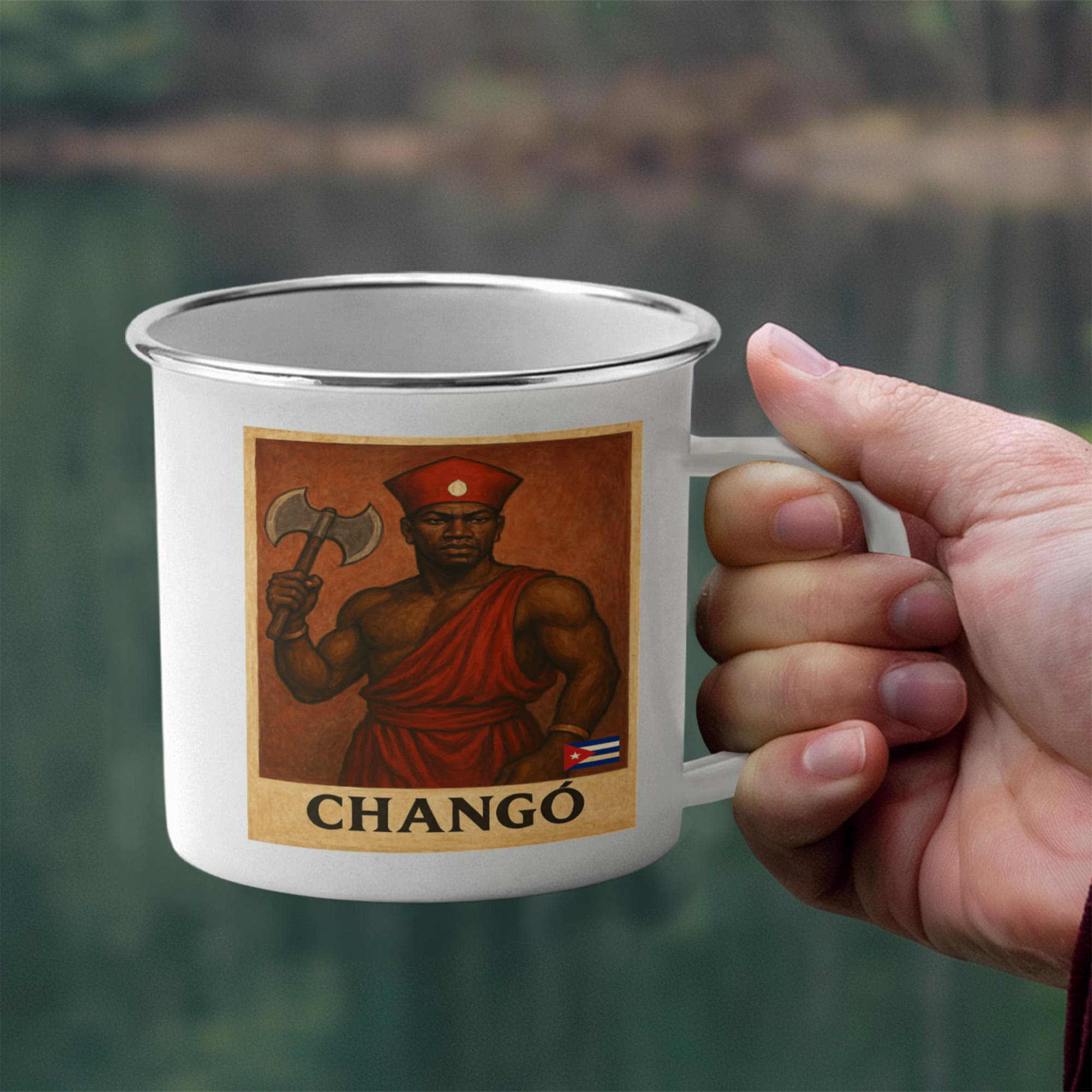 Changó Custom Mug Acero Inoxidable – Café con Fuego, Fuerza y Justicia Main image