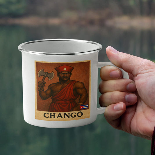 Changó Custom Mug Acero Inoxidable – Café con Fuego, Fuerza y Justicia