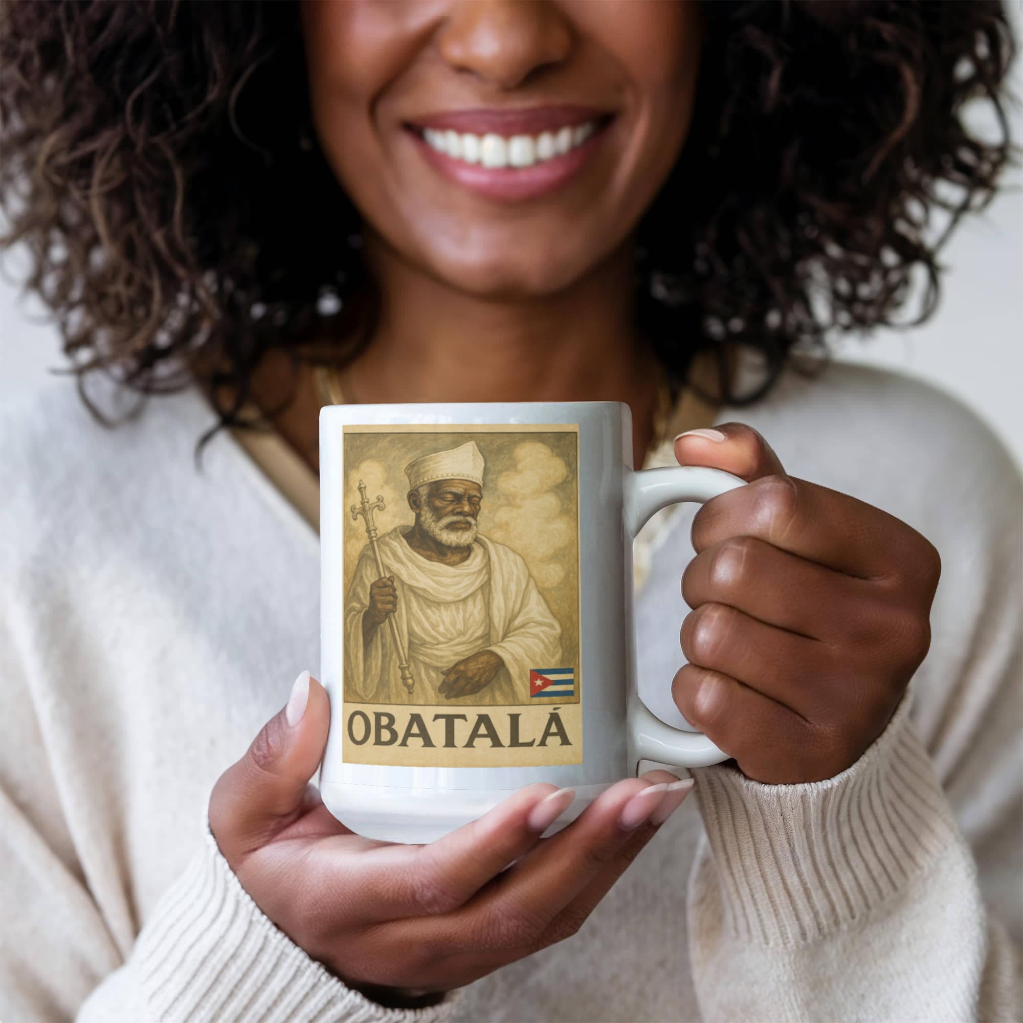 Obatalá Ceramic Mug Custom-made – Paz, Pureza y Sabiduría Main image