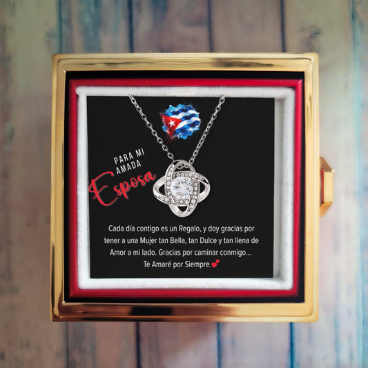 Necklace, Collar Personalizado Para mi Esposa - Love Knot Necklace en Rose Gift Box