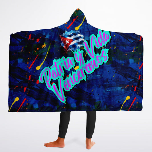 Hooded Blanket – Patria y Vida Venceremos (Blue color)