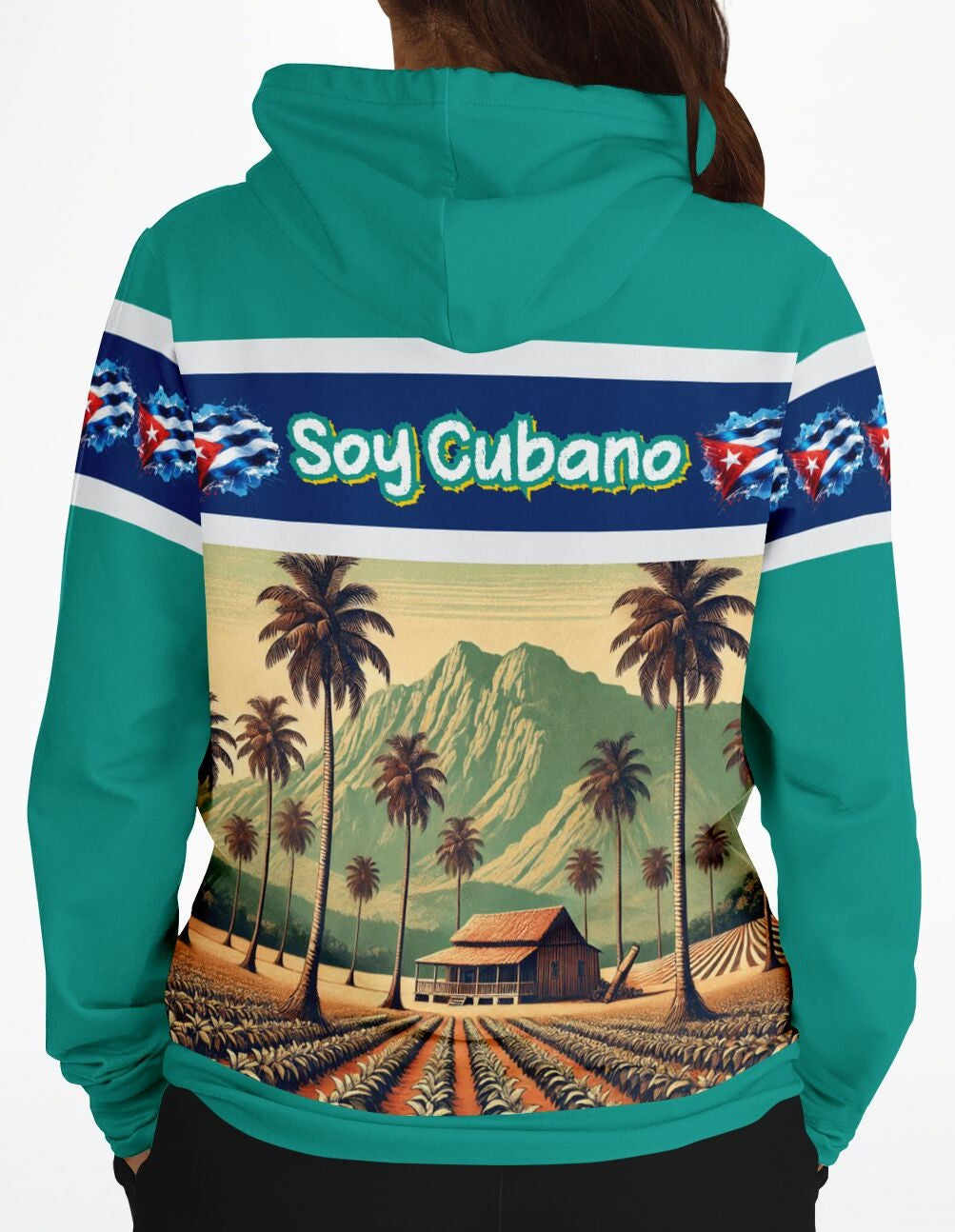 Hoodie, Soy Cubano – Orgullo del Campo (Dolphin Green color)